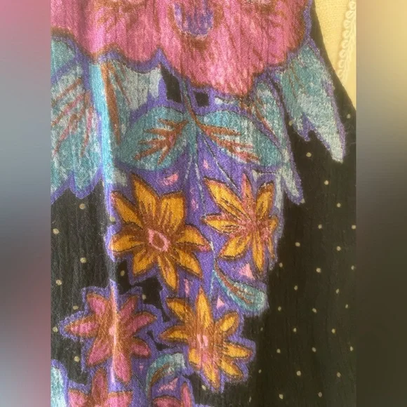 free people floral body suit deep v thong sz m - Picture 4 of 13